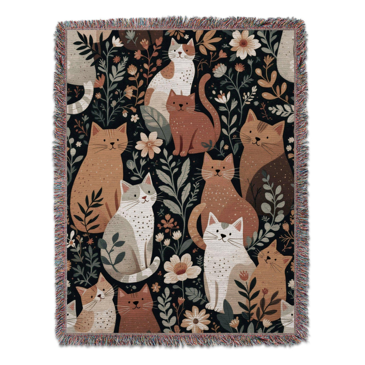 Cat Garden Woven Blanket