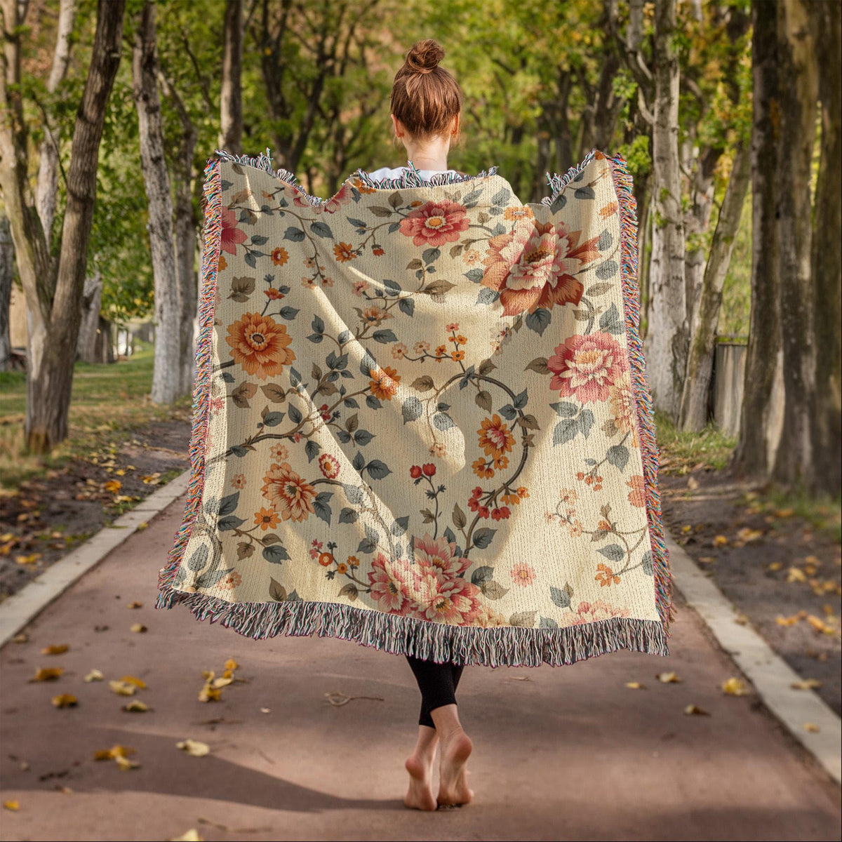 Vintage Chintz Floral Woven Blanket