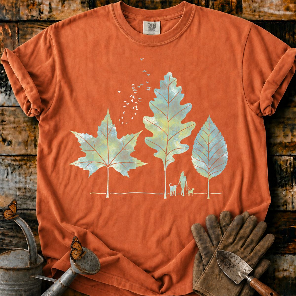 Quiet Autumn Walk Beneath Leaf Trees T-Shirt