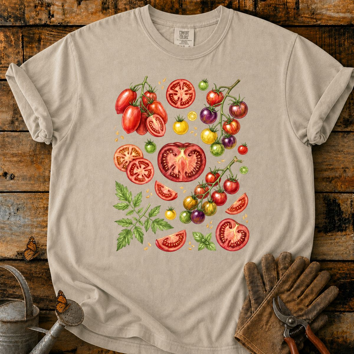 Vibrant Tomato Botanical T-Shirt