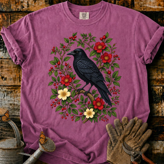 Raven in a Red Berry Wreath T-Shirt