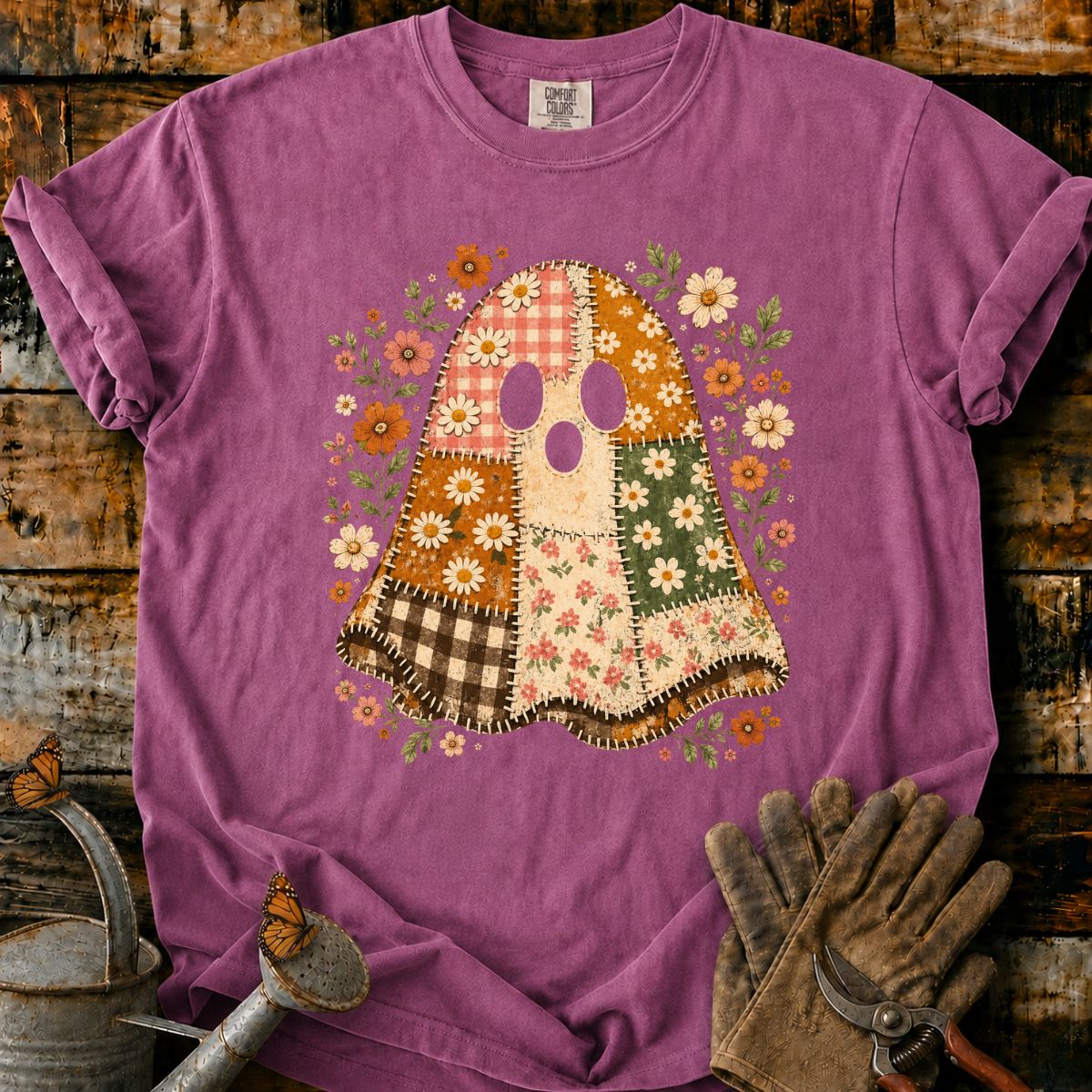 Cute Ghost With Flowers T-Shirt
