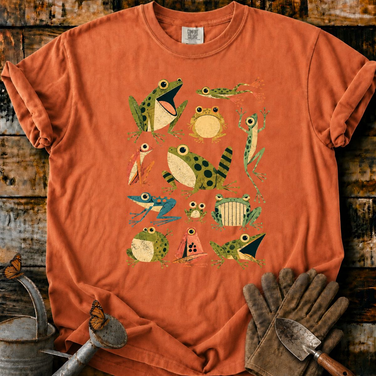 Vintage Frog Collage T-Shirt