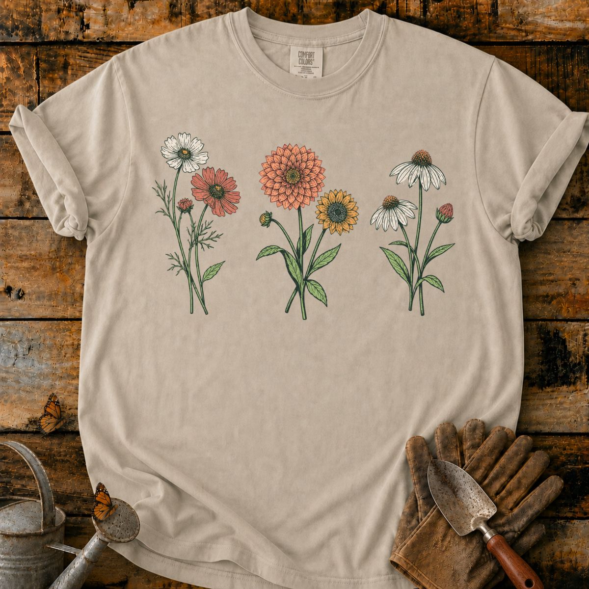 Wildflower Knit Botanical Graphic T-Shirt