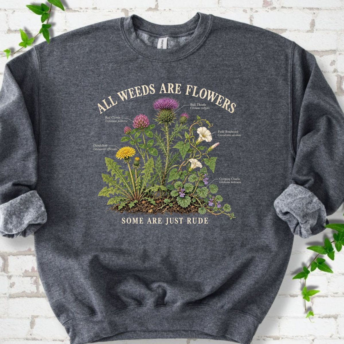 All Weeds Are Flowers Botanical Guide Sweatshirt