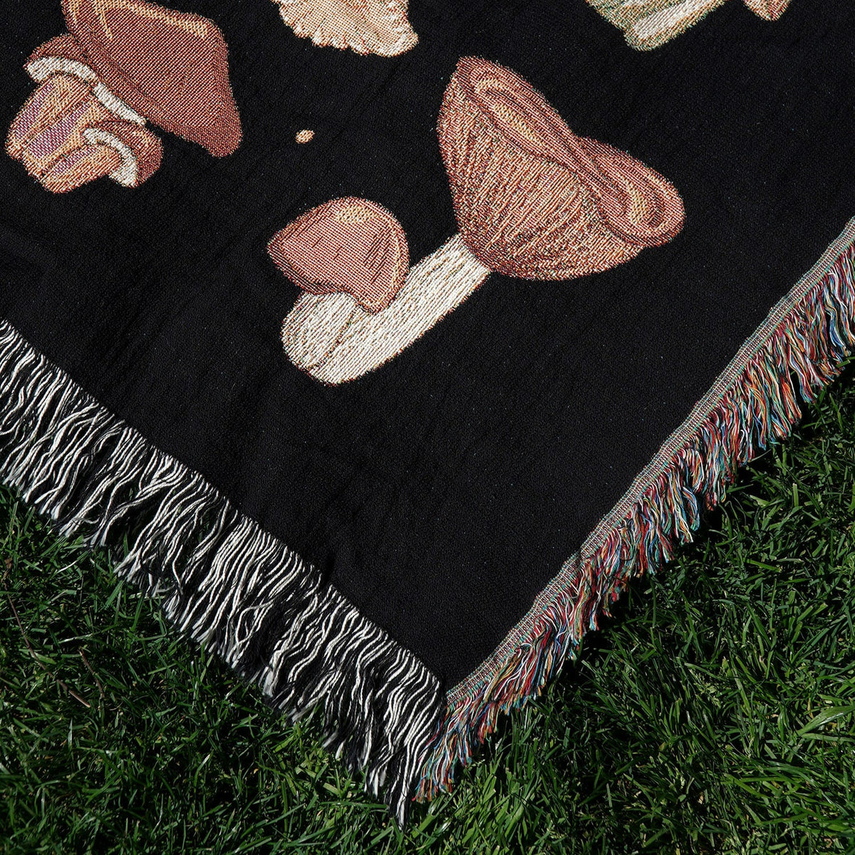 Shitake Happens Mushroom Woven Blanket