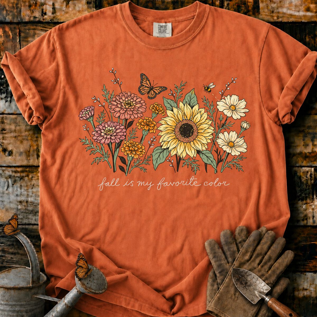 Vintage Autumn Wildflower Bouquet T-Shirt