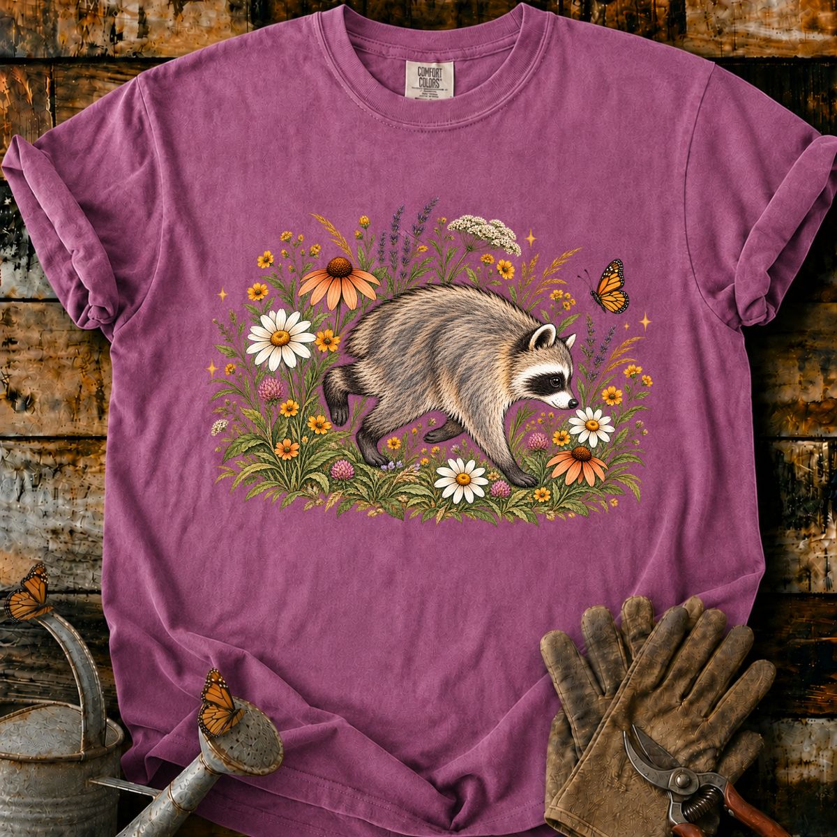 Wildflower Meadow Raccoon T-Shirt