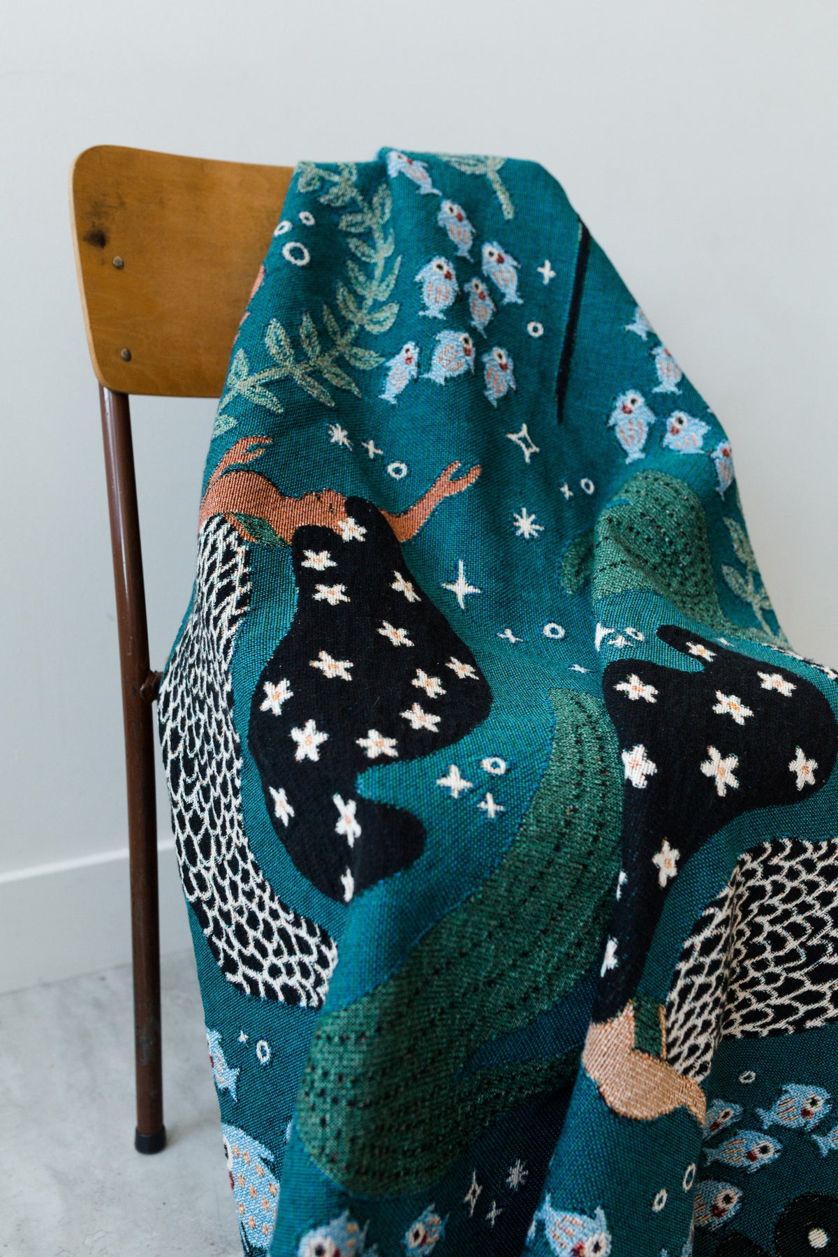 Ocean Mermaid Cotton Woven Blanket