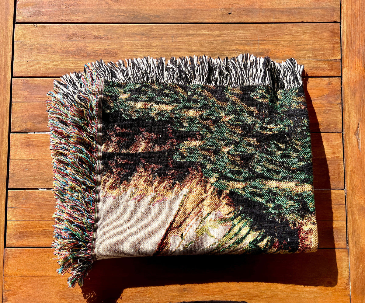 Toad Mushroom Gnome Woven Blanket