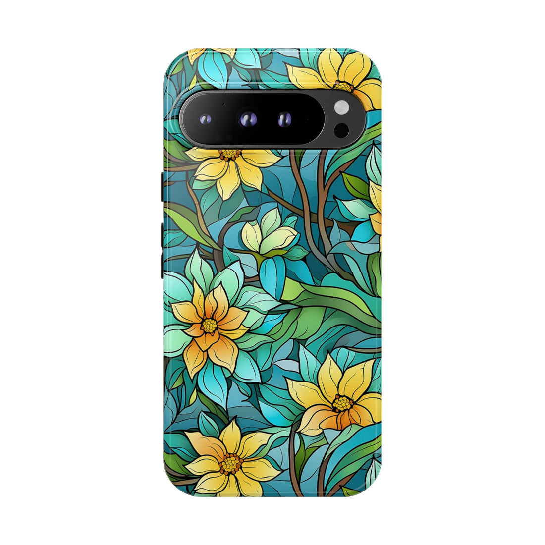 Stained Glass Yellow Flowers Phone Case