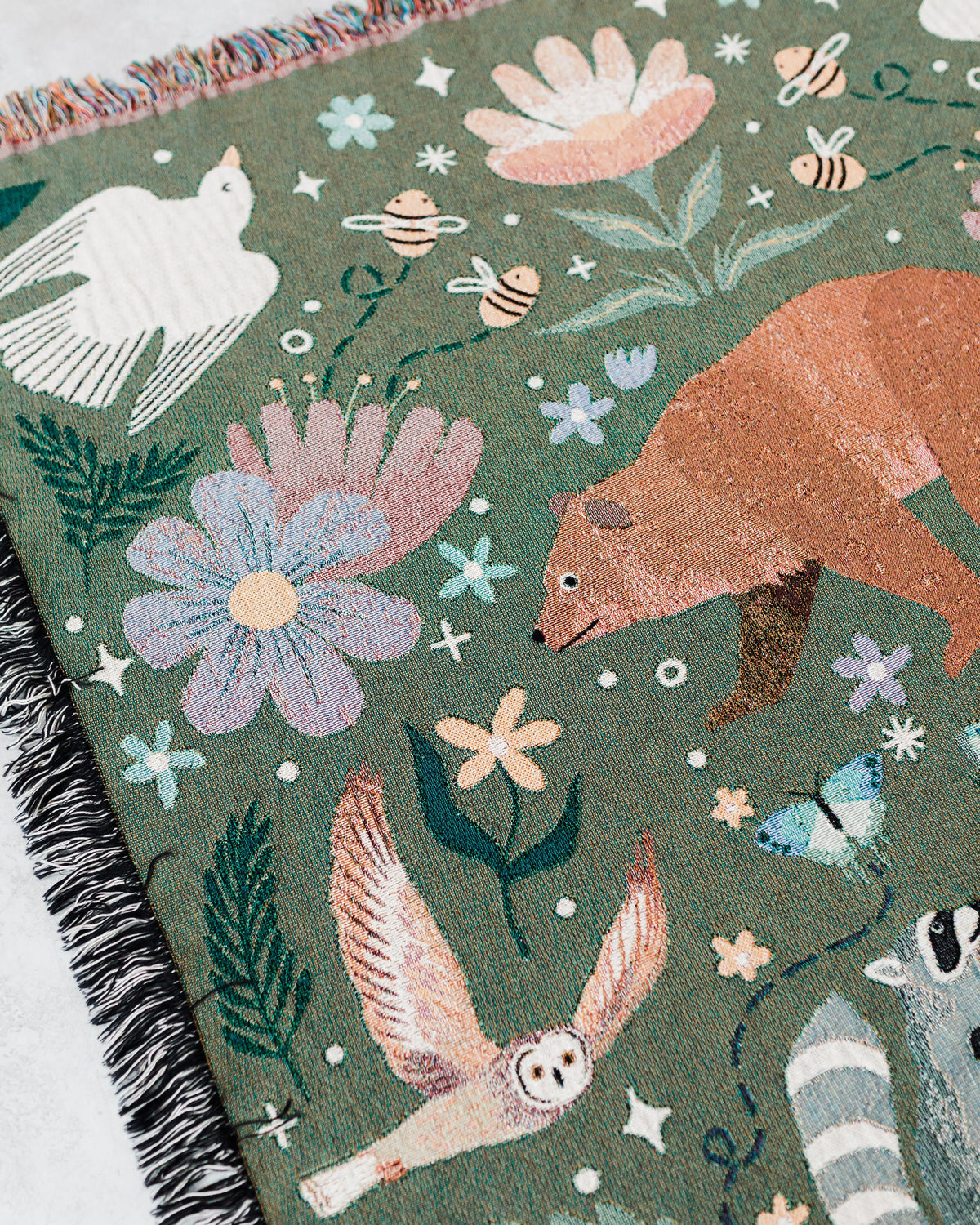 Woodland Animal Woven Blanket
