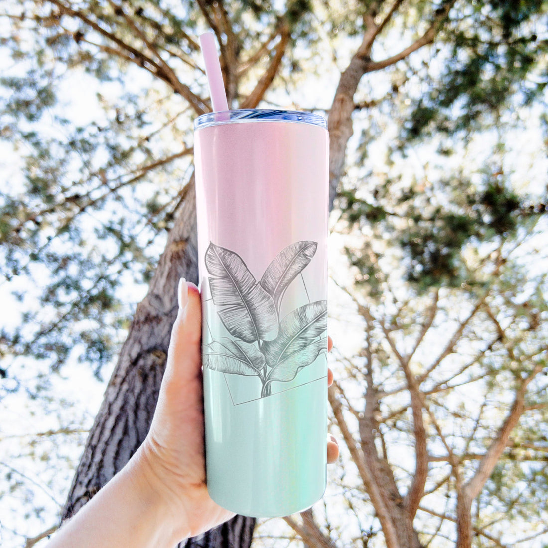 Banana Plant Leaves - 20oz Skinny Tumbler