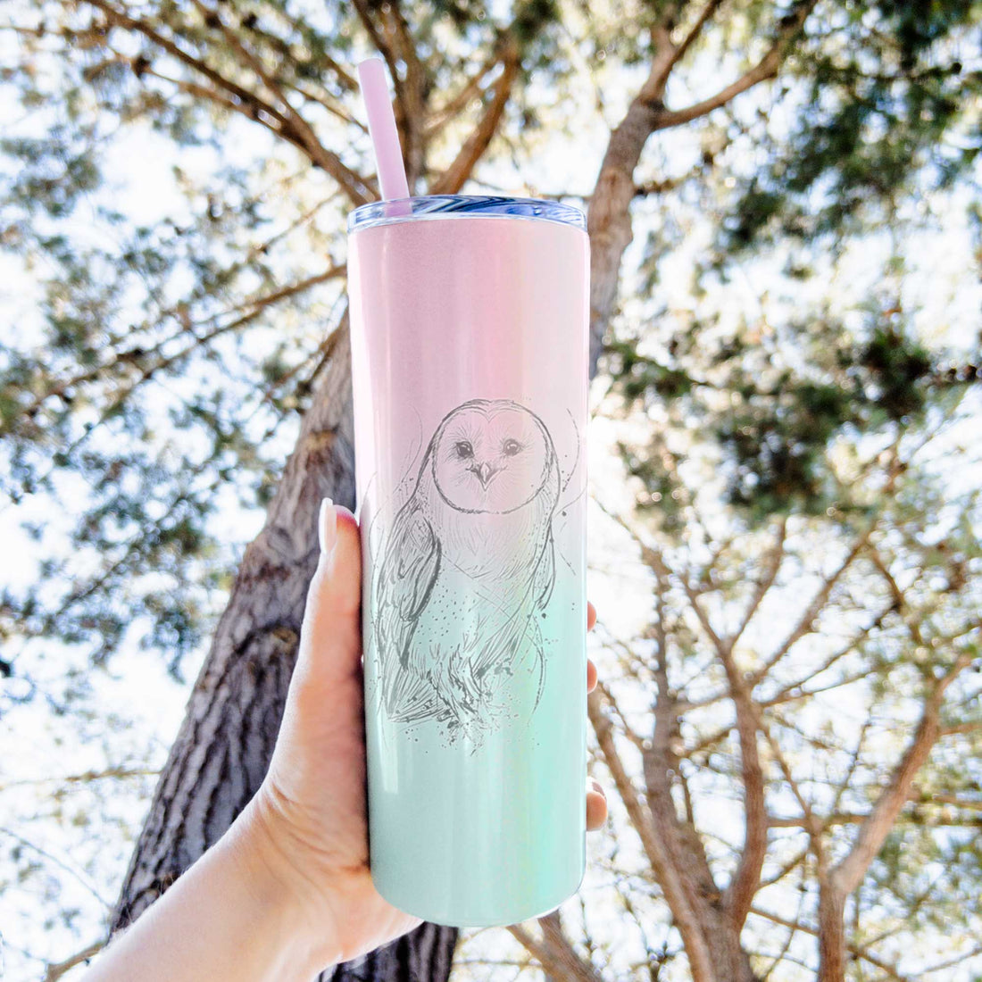 Barn Owl - Tyto alba - 20oz Skinny Tumbler