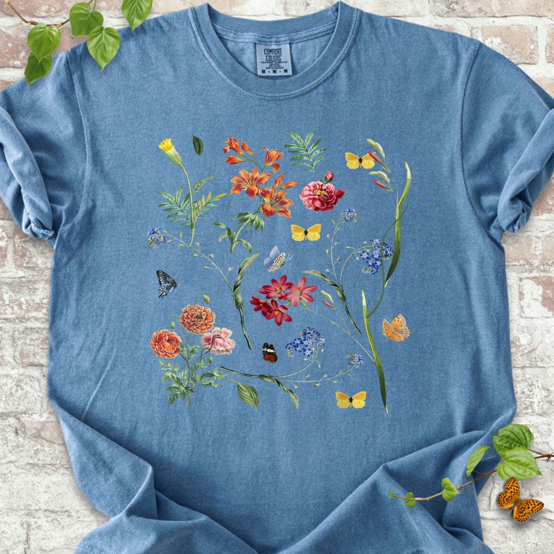 Vintage Wild Botanical Flower T-Shirt