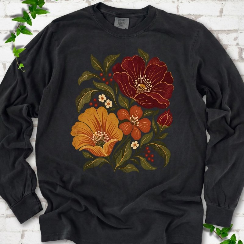 Boho Fall Floral LS T-Shirt