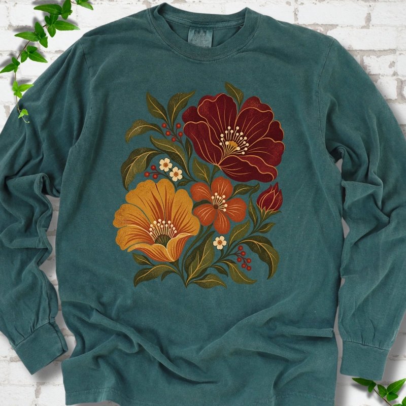 Boho Fall Floral LS T-Shirt