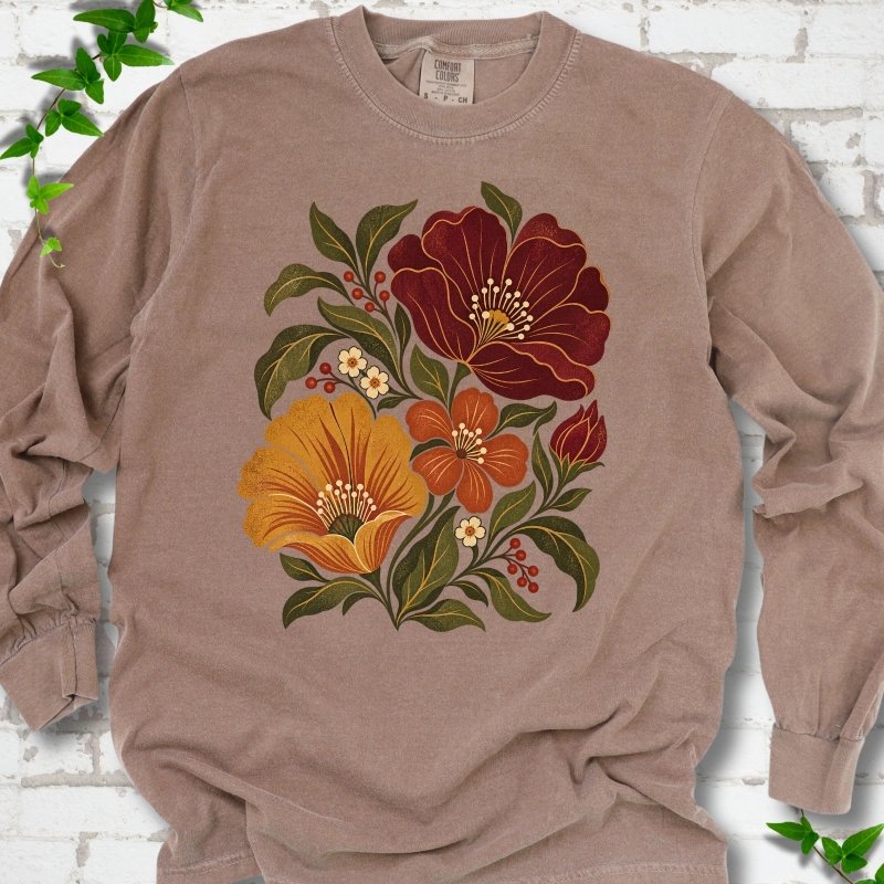 Boho Fall Floral LS T-Shirt
