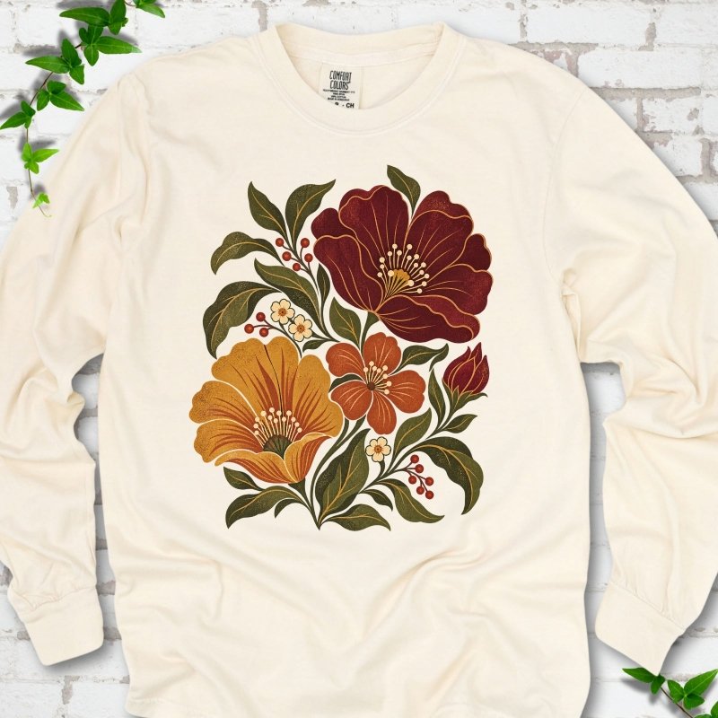 Boho Fall Floral LS T-Shirt