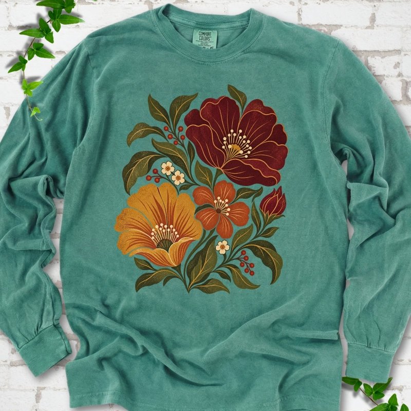 Boho Fall Floral LS T-Shirt