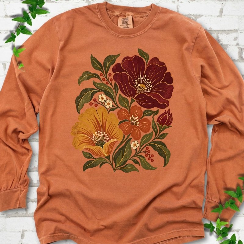 Boho Fall Floral LS T-Shirt