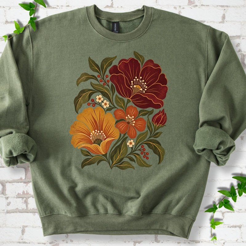 Boho Fall Floral Sweatshirt