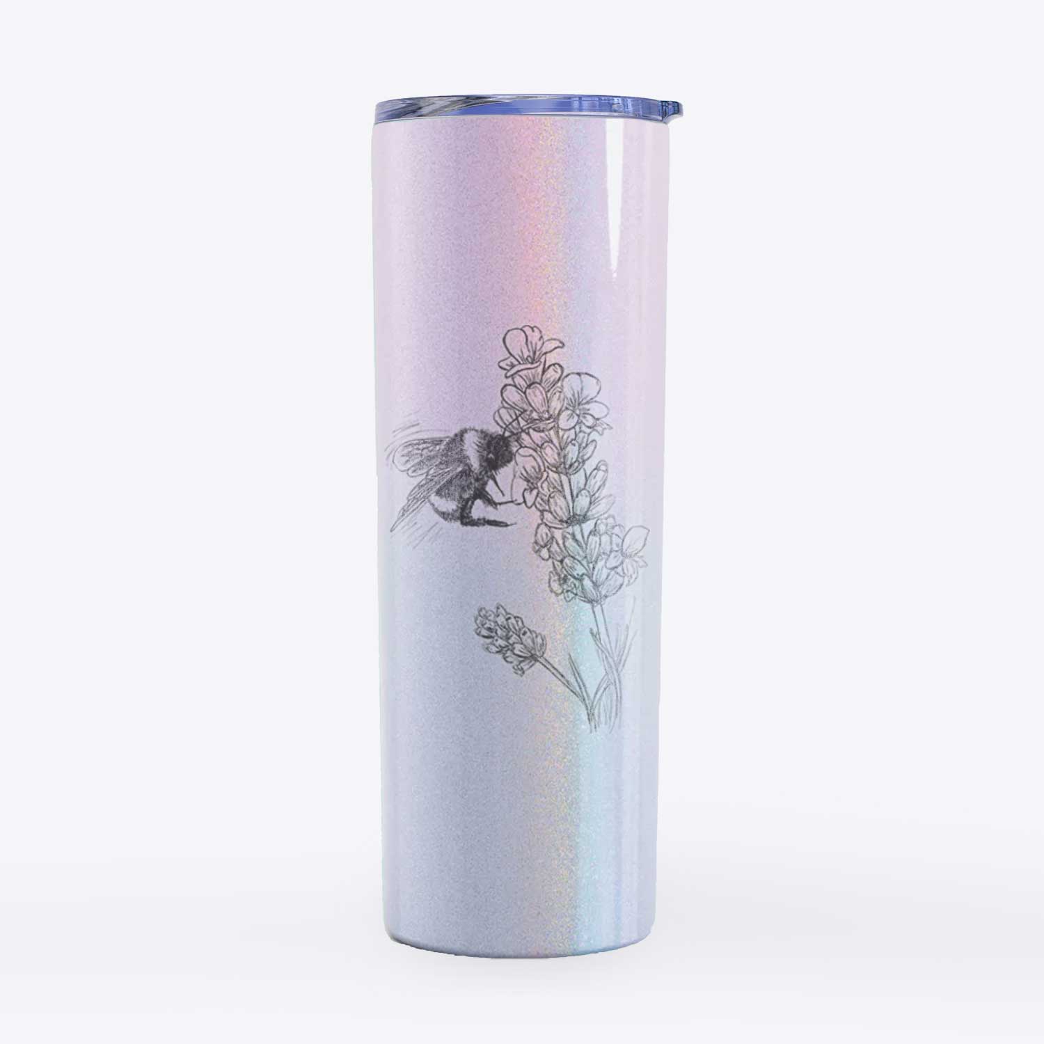 Bumblebee on English Lavender - Bombus Pensylvanicus - 20oz Skinny Tumbler