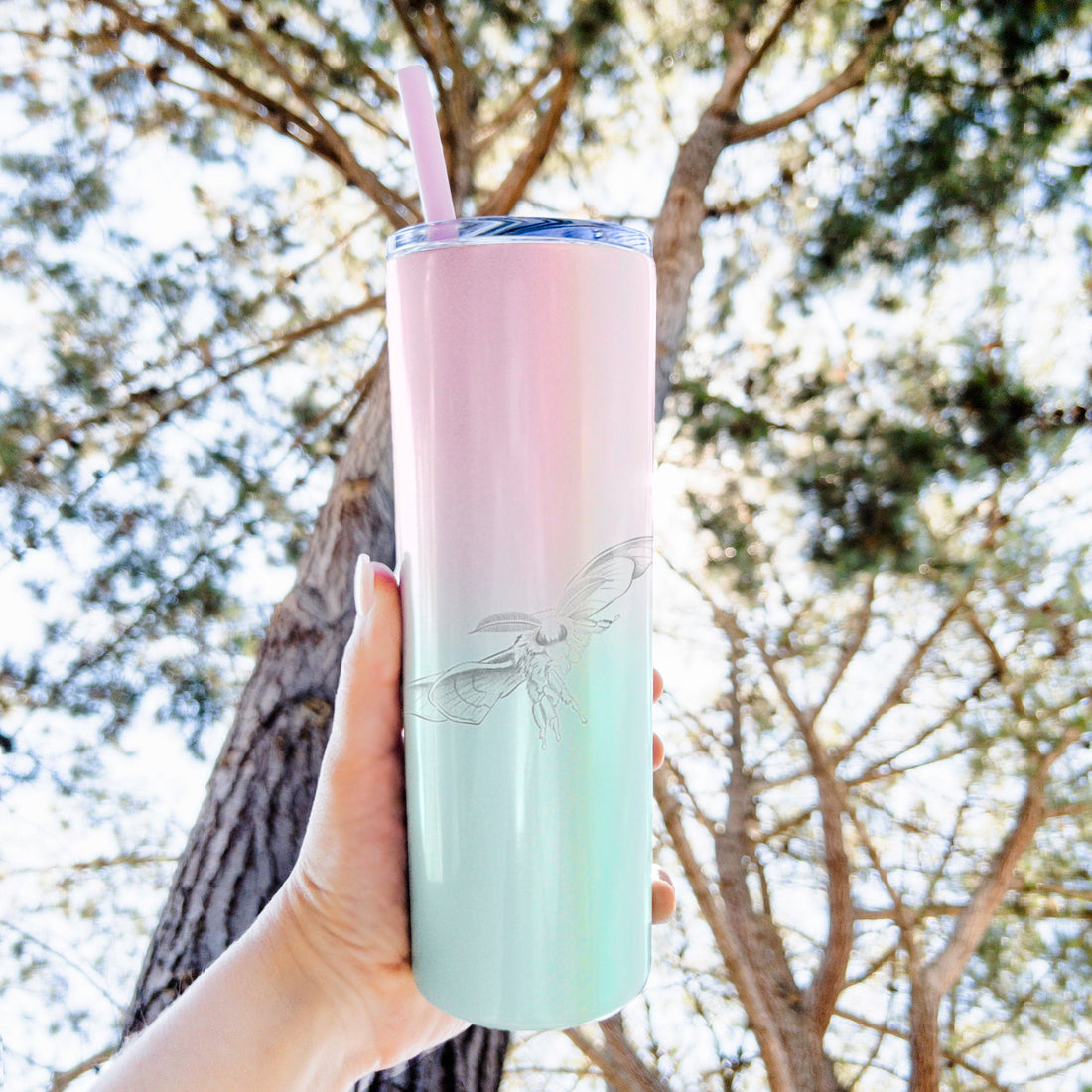 Domestic Silk Moth - Bombyx mori - 20oz Skinny Tumbler