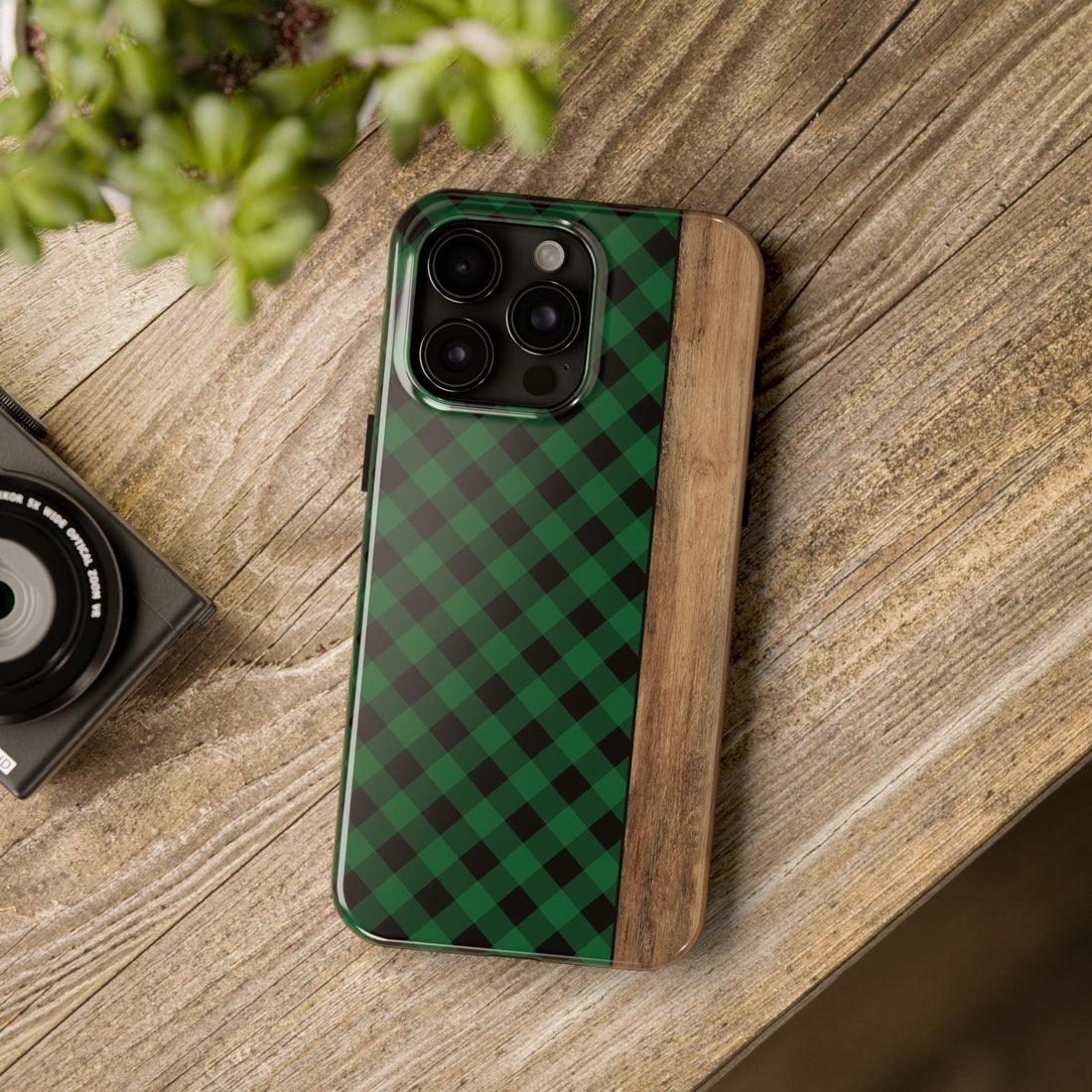 Green Plaid Phone Case