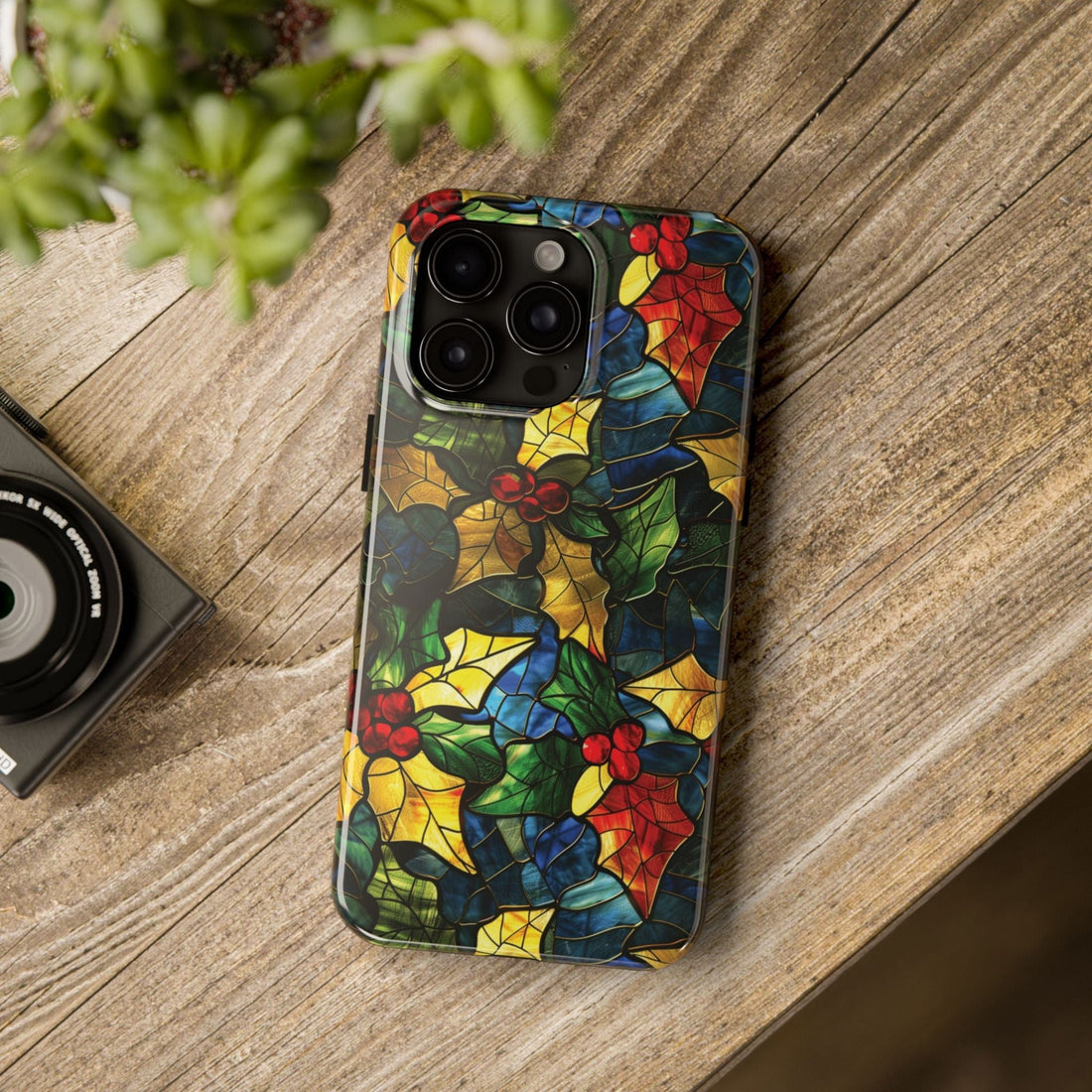 Stained Glass Holly Phone Case