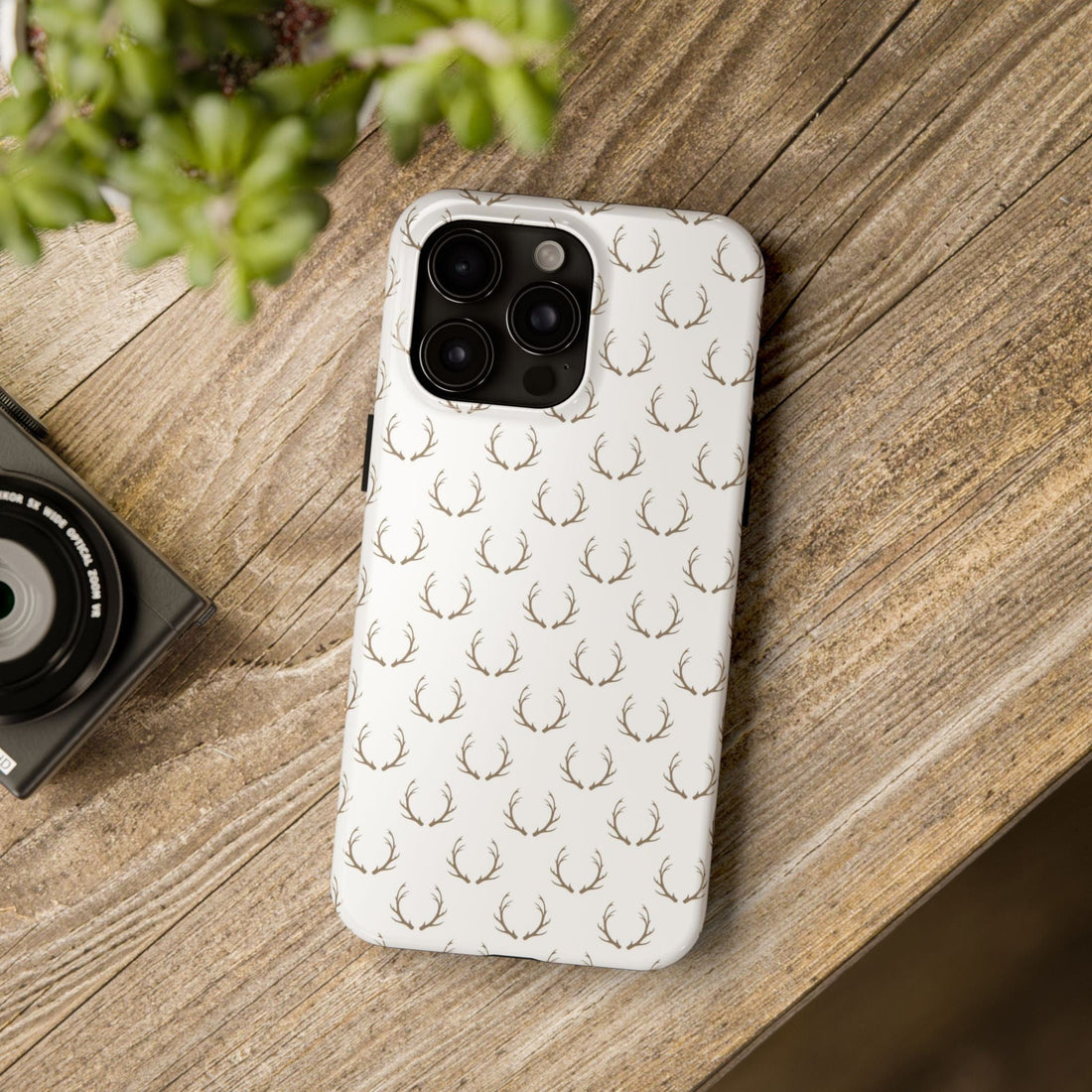 White Antlers Phone Case