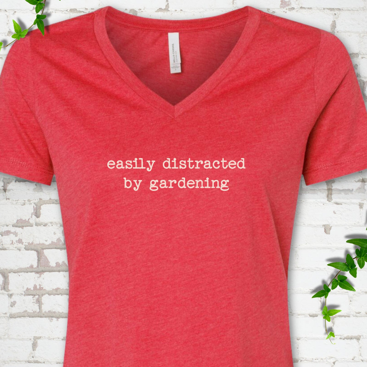 Easily Distracted by Gardening V-Neck T-Shirt