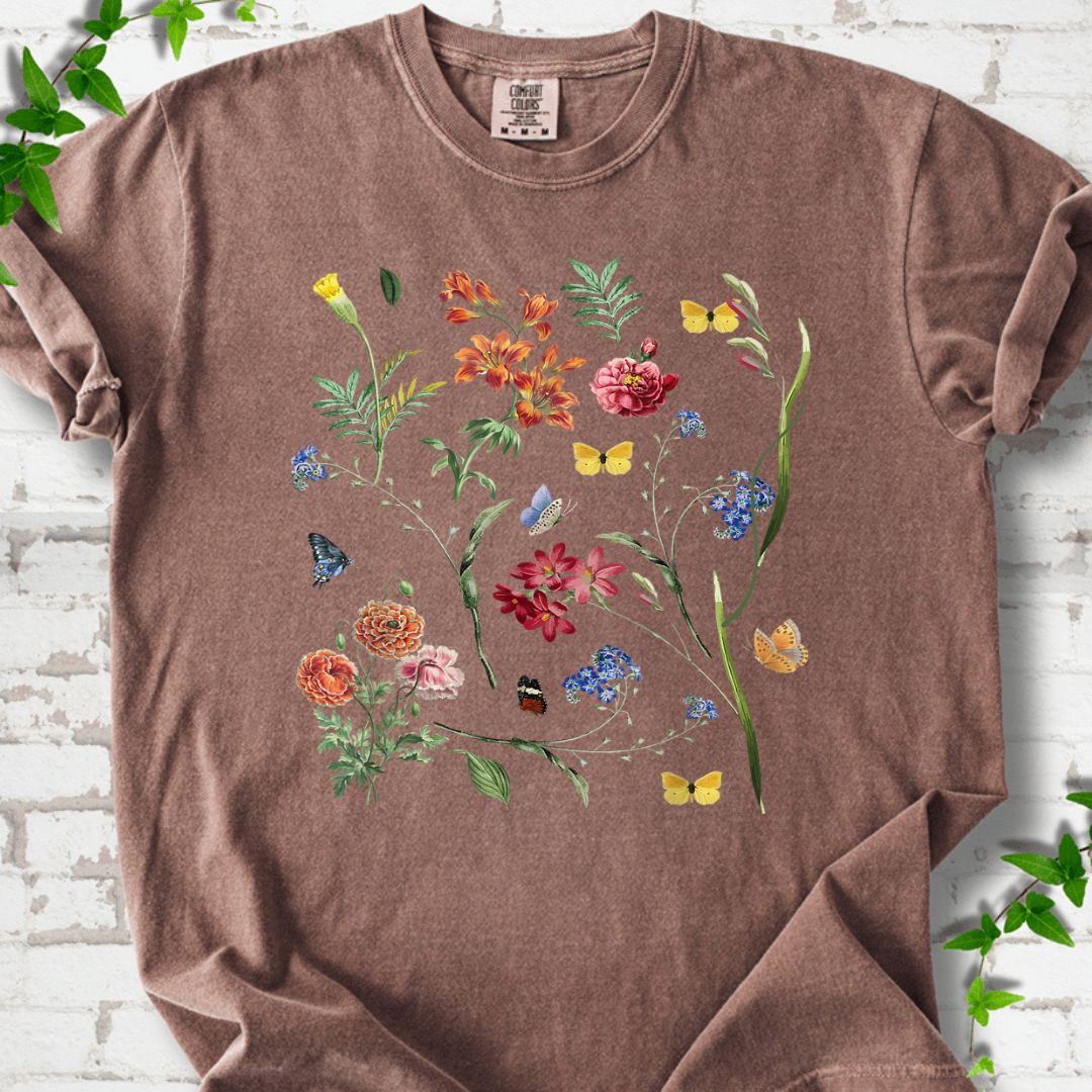 Vintage Wild Botanical Flower T-Shirt