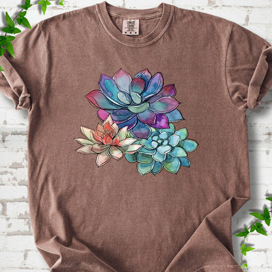 Watercolor Succulents Plants T-Shirt