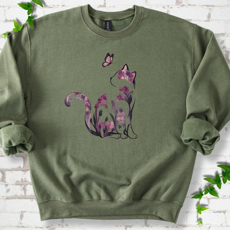 Floral Cat Sweatshirt