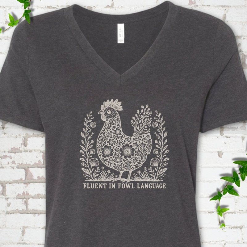 Fluent in Fowl Language V-Neck T-Shirt