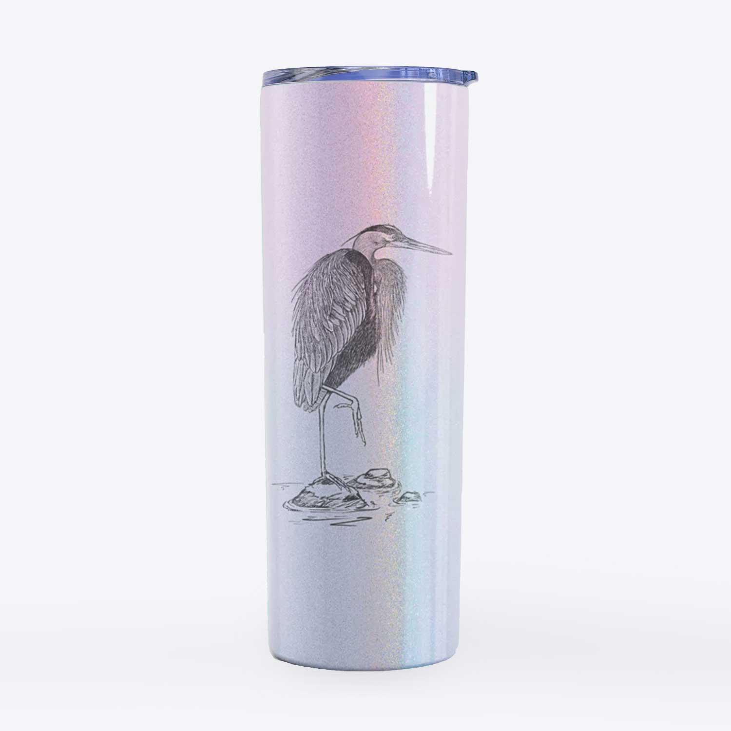 Ardea herodias - Great Blue Heron - 20oz Skinny Tumbler