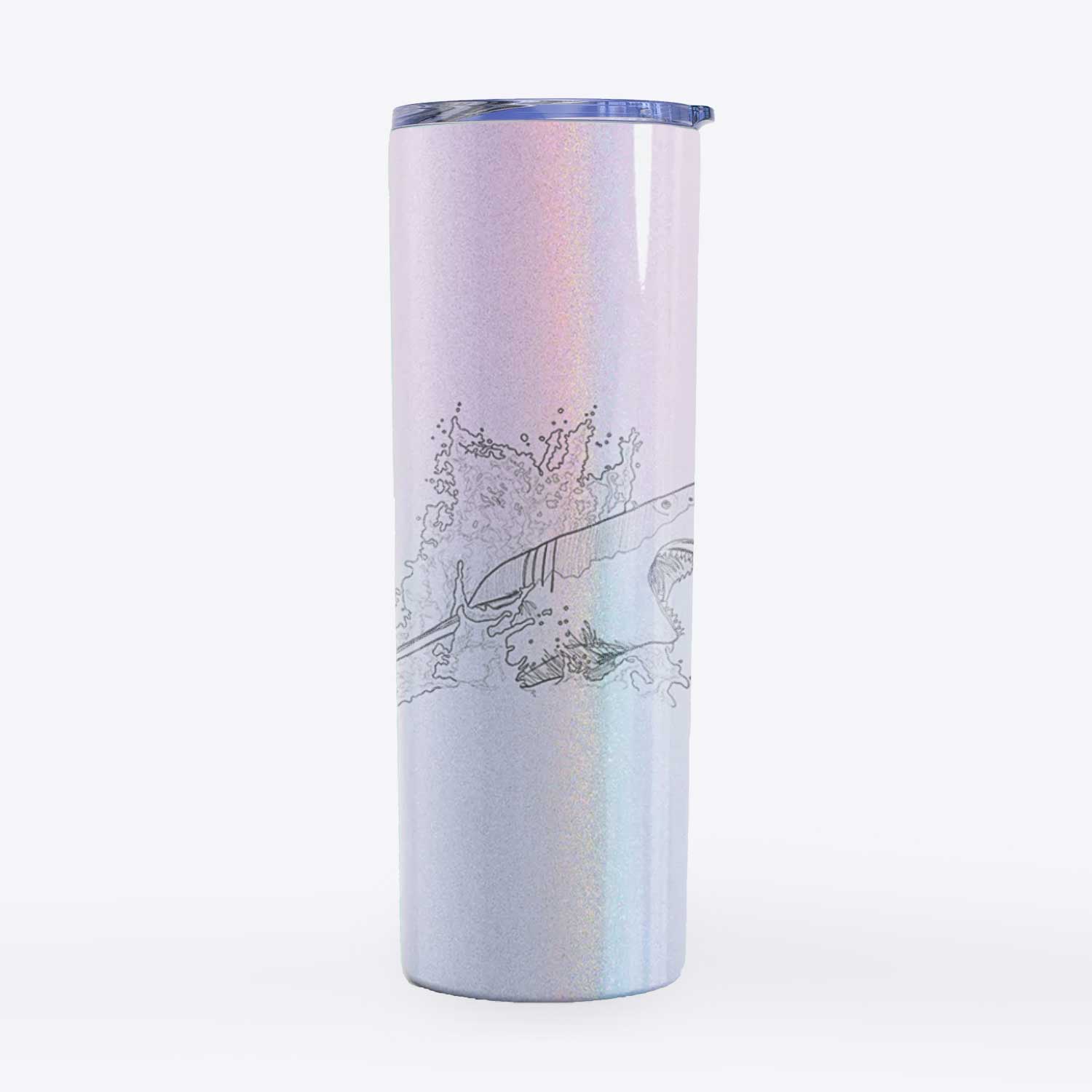 Great White Shark in Water - 20oz Skinny Tumbler