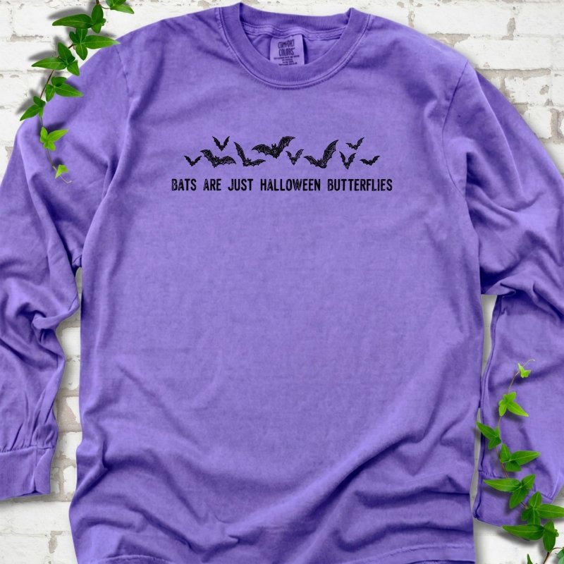 Halloween Butterfly Bats LS T-Shirt