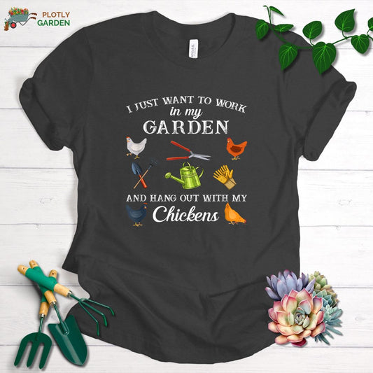 Work in My Garden Hangout With My Chickens Unisex Premium Tee