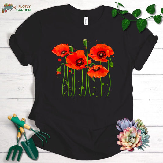Watercolor Red Poppy Flower Unisex Premium Tee
