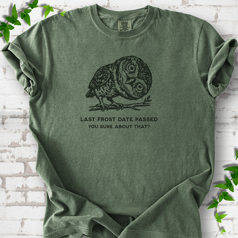 Last Frost Date Owl T-Shirt