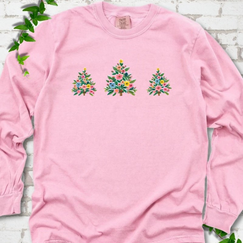 Merry Little Christmas Trees LS T-Shirt