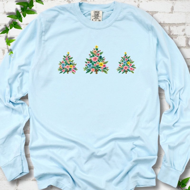 Merry Little Christmas Trees LS T-Shirt