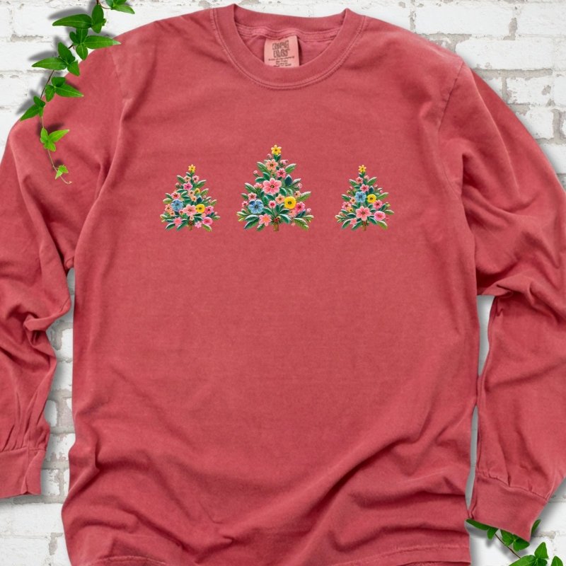 Merry Little Christmas Trees LS T-Shirt
