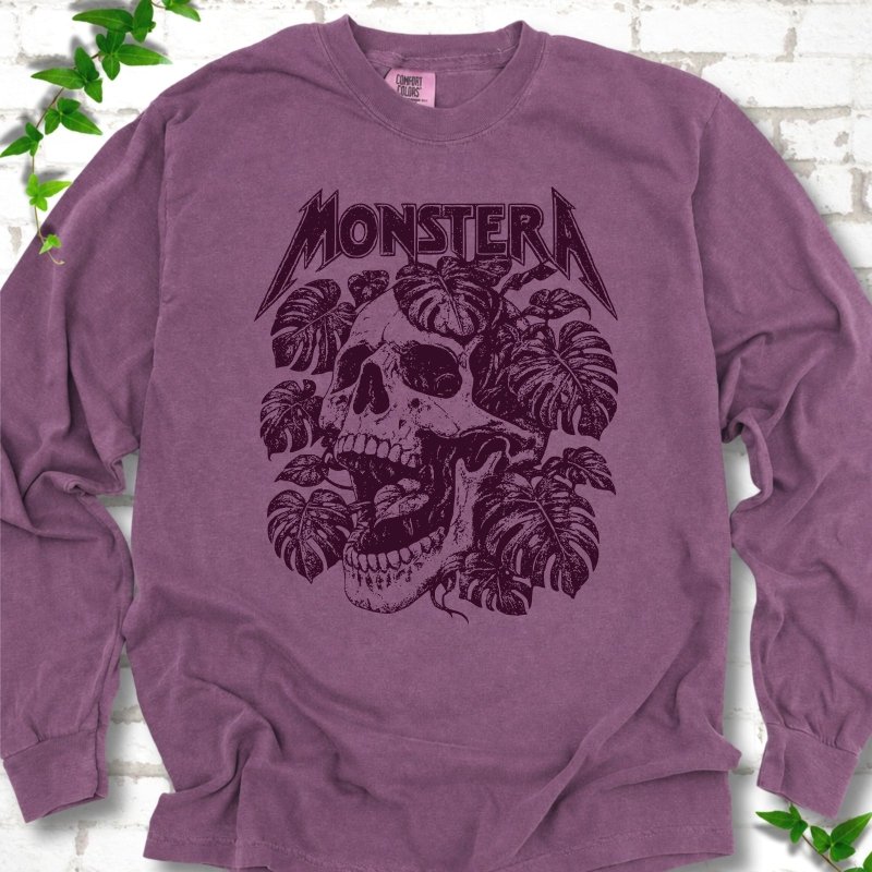 Monstera Skull LS T-Shirt