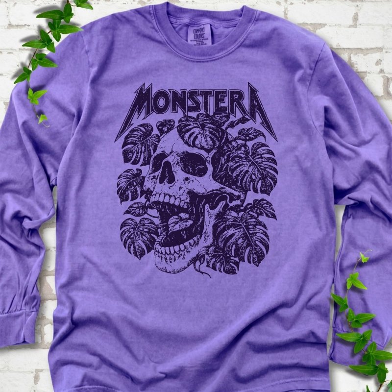 Monstera Skull LS T-Shirt