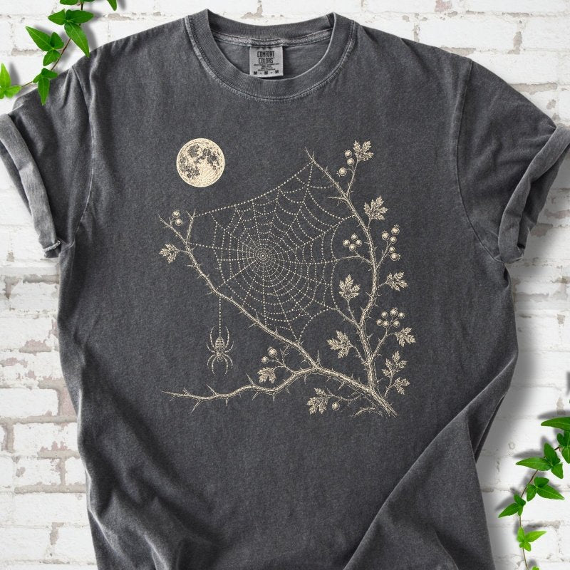 Moonlit Spider Web T-Shirt