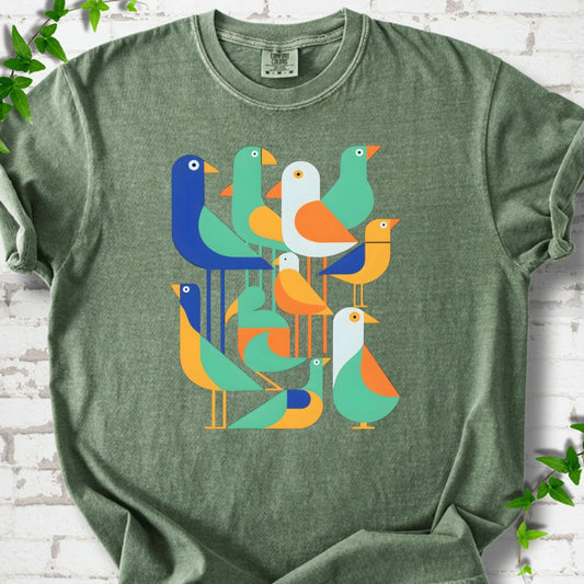 Vibrant Birds Garden T-Shirt