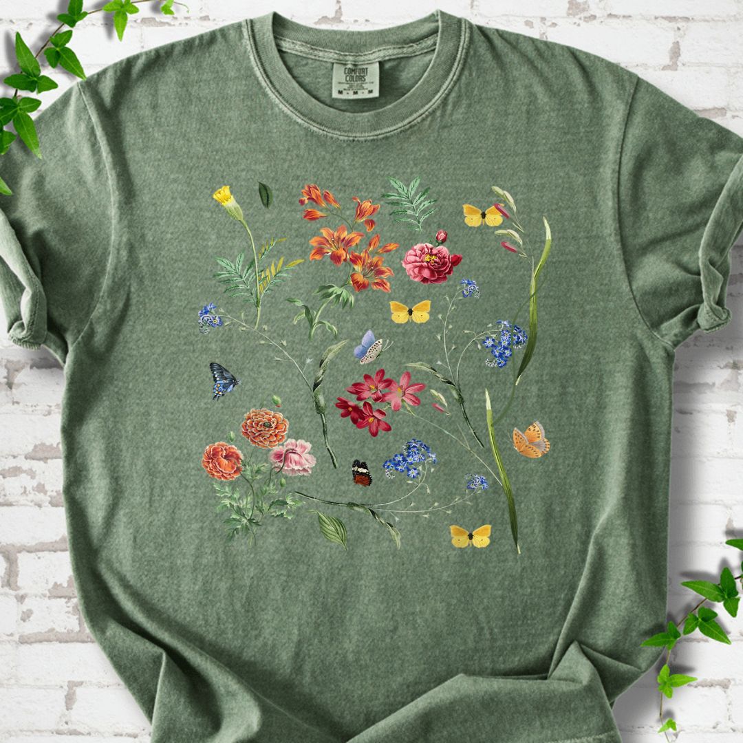Vintage Wild Botanical Flower T-Shirt